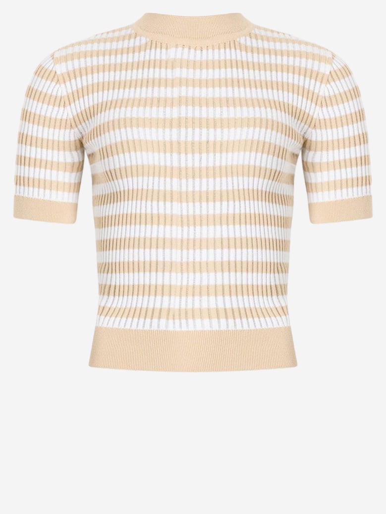 cotton sweater with striped pattern by Selfnex