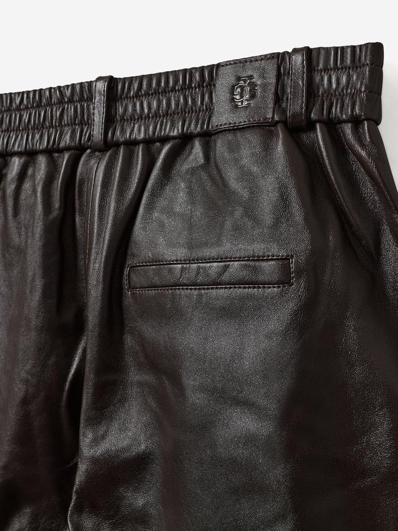 lambskin trousers with elasticated waistband by Selfnex
