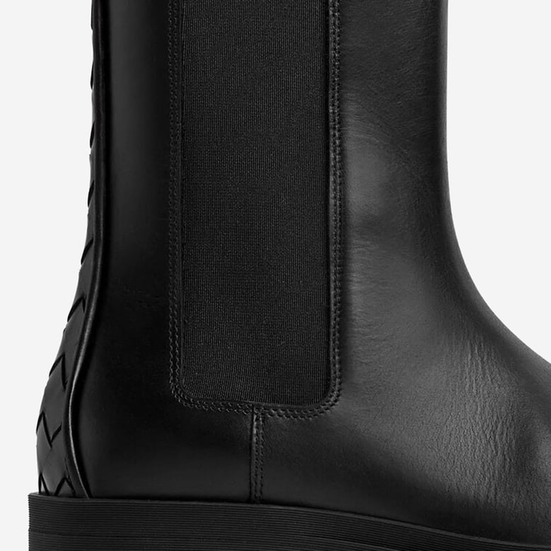 leather chelsea boots with intrecciato detail by Selfnex