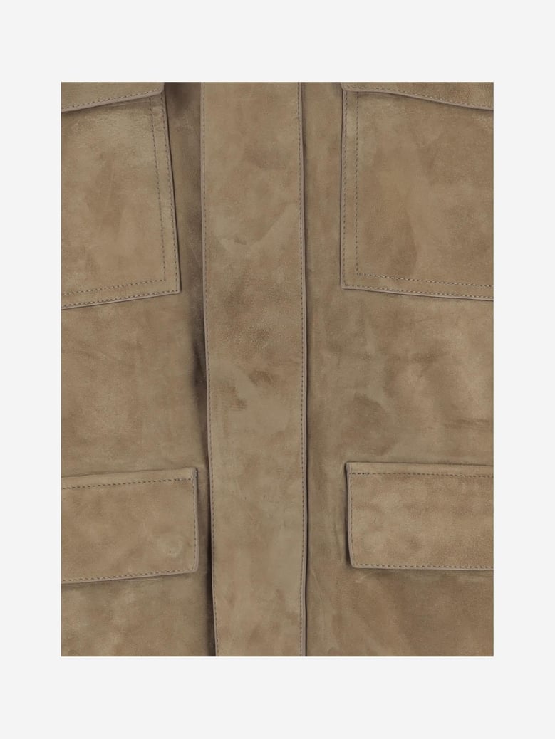 suede jacket with classic collar by Selfnex