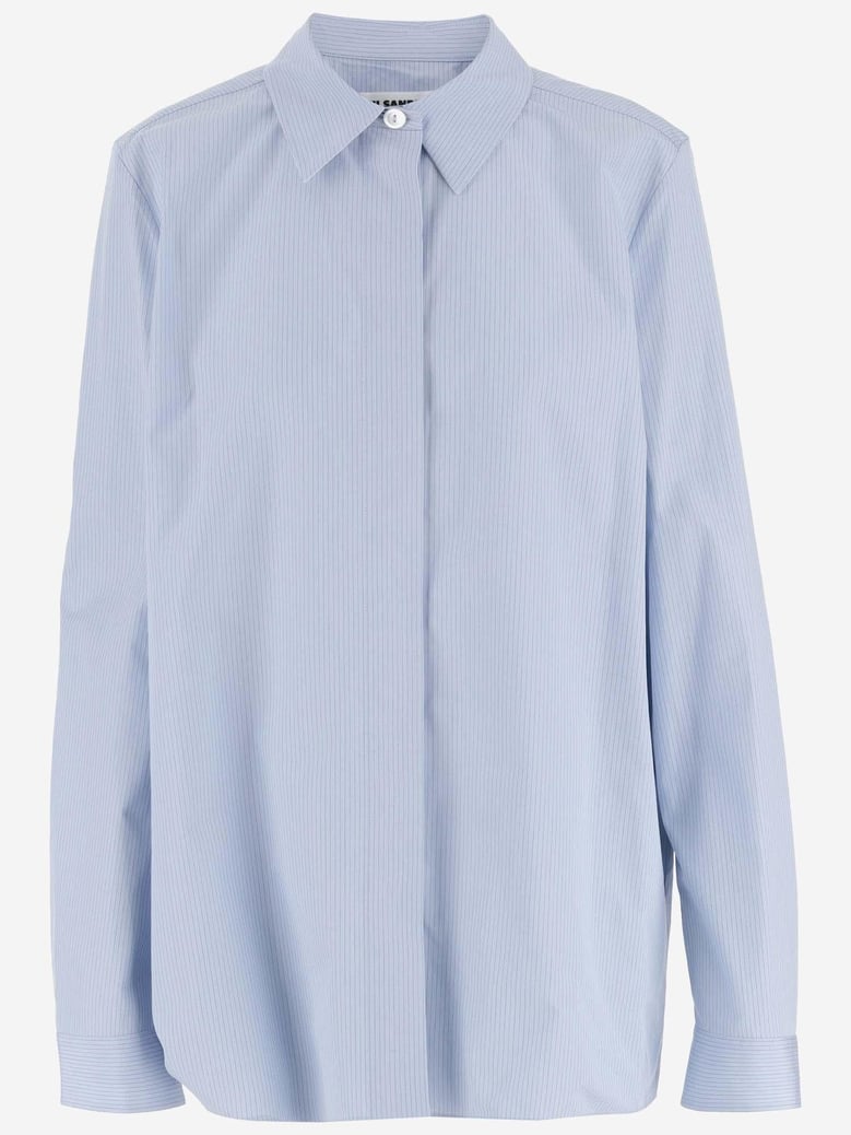 shirt striped cotton light blue by Selfnex