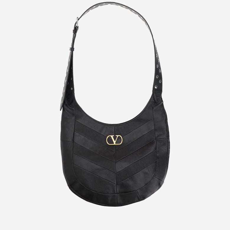 chevron nappa hobo bag by Selfnex