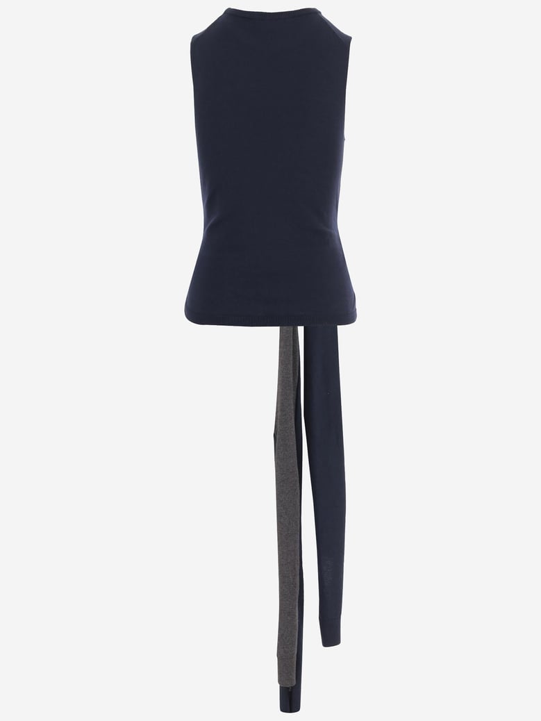 sleeveless cotton and cashmere top by Selfnex