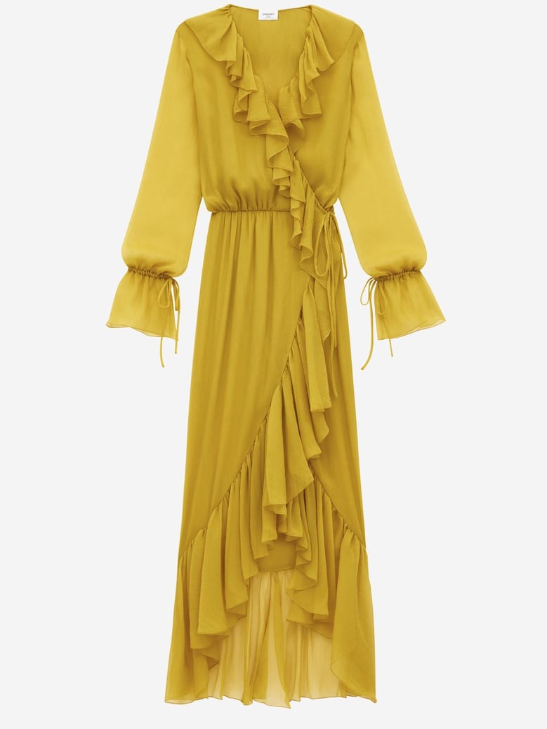 dress, silk flounced, yellow by Selfnex