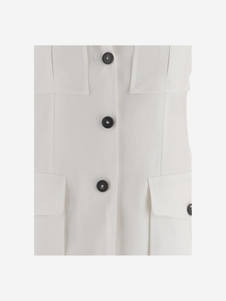 jacket single-breasted linen white by Selfnex