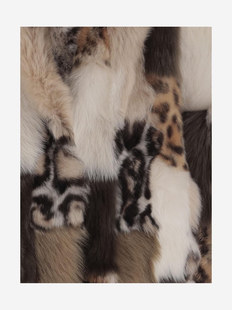color-block shearling jacket by Selfnex