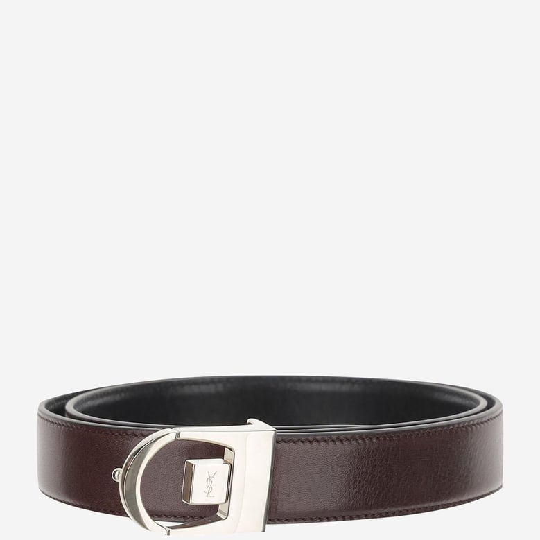 smooth leather reversible belt by Selfnex