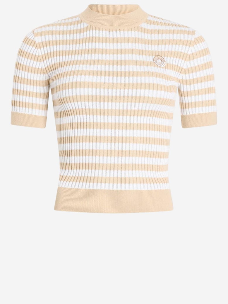 cotton sweater with striped pattern by Selfnex