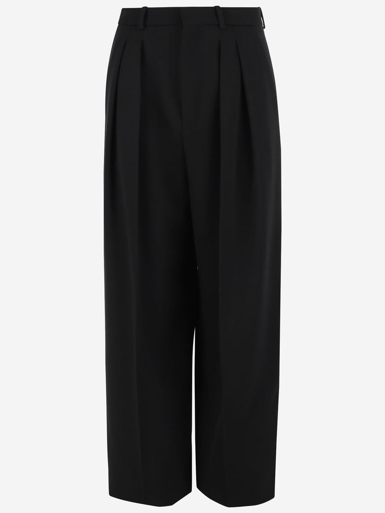 trousers high-waisted wide leg wool by Selfnex