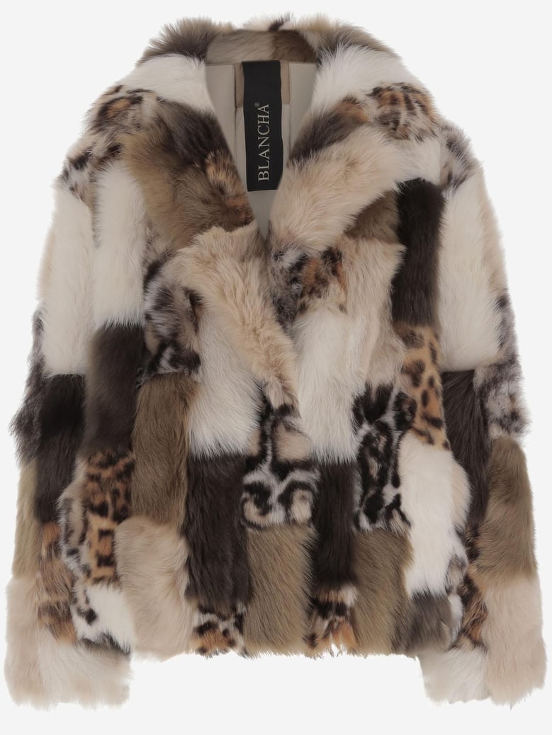 color-block shearling jacket by Selfnex