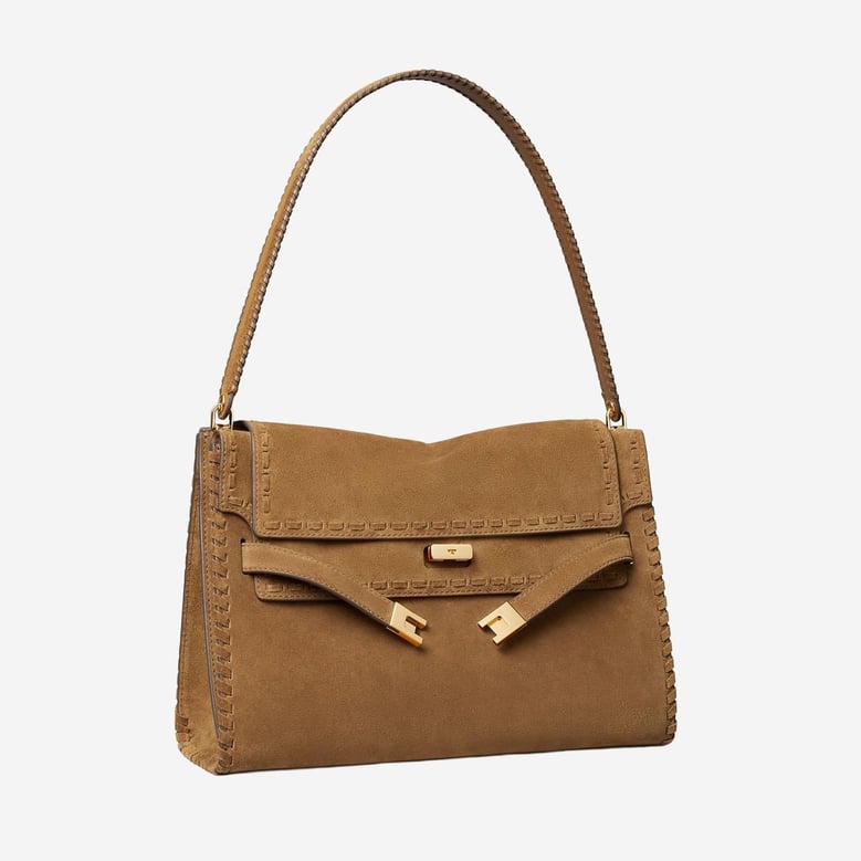large suede bag with top handle by Selfnex