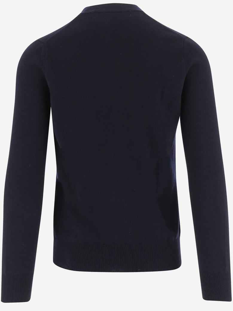 wool v-neck cardigan with logo by Selfnex