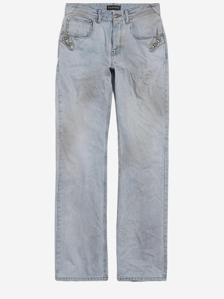 light blue cotton denim city jeans by Selfnex