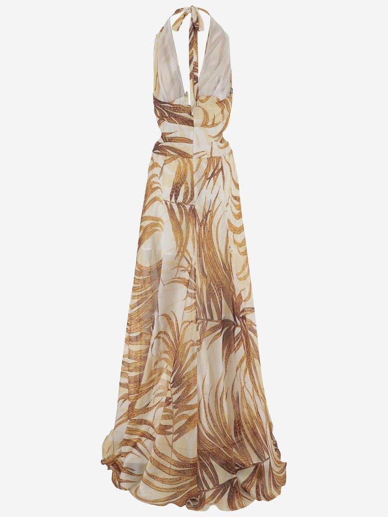 tropical print long dress by Selfnex