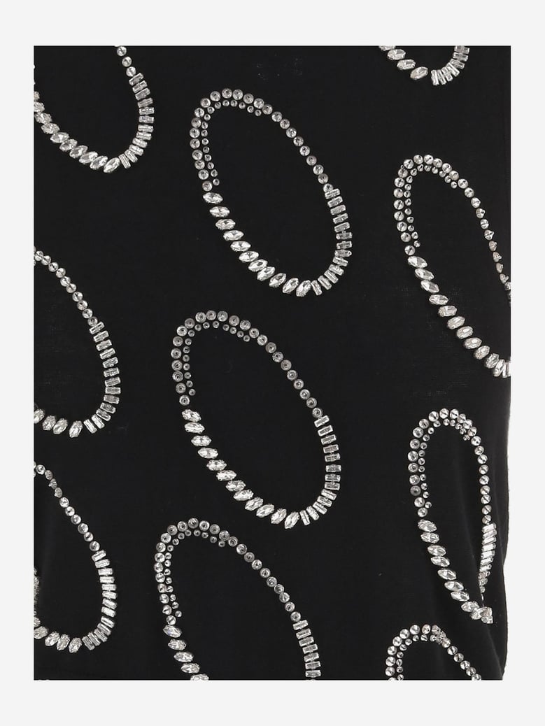 wool top with appliqué - black by Selfnex