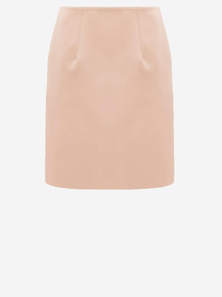 short duchesse satin piped skirt by Selfnex