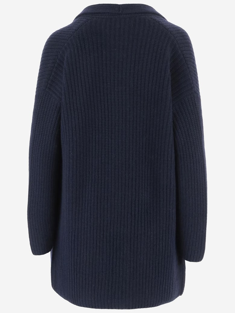 cashmere cardigan with ribbed knit by Selfnex