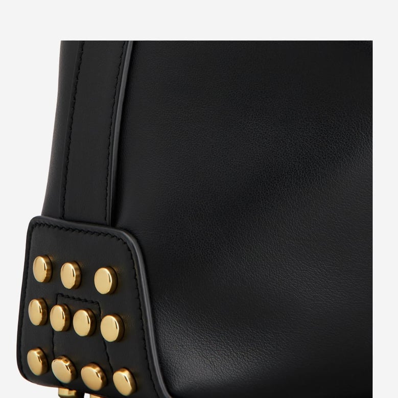 mini leather bag metal dots black by Selfnex