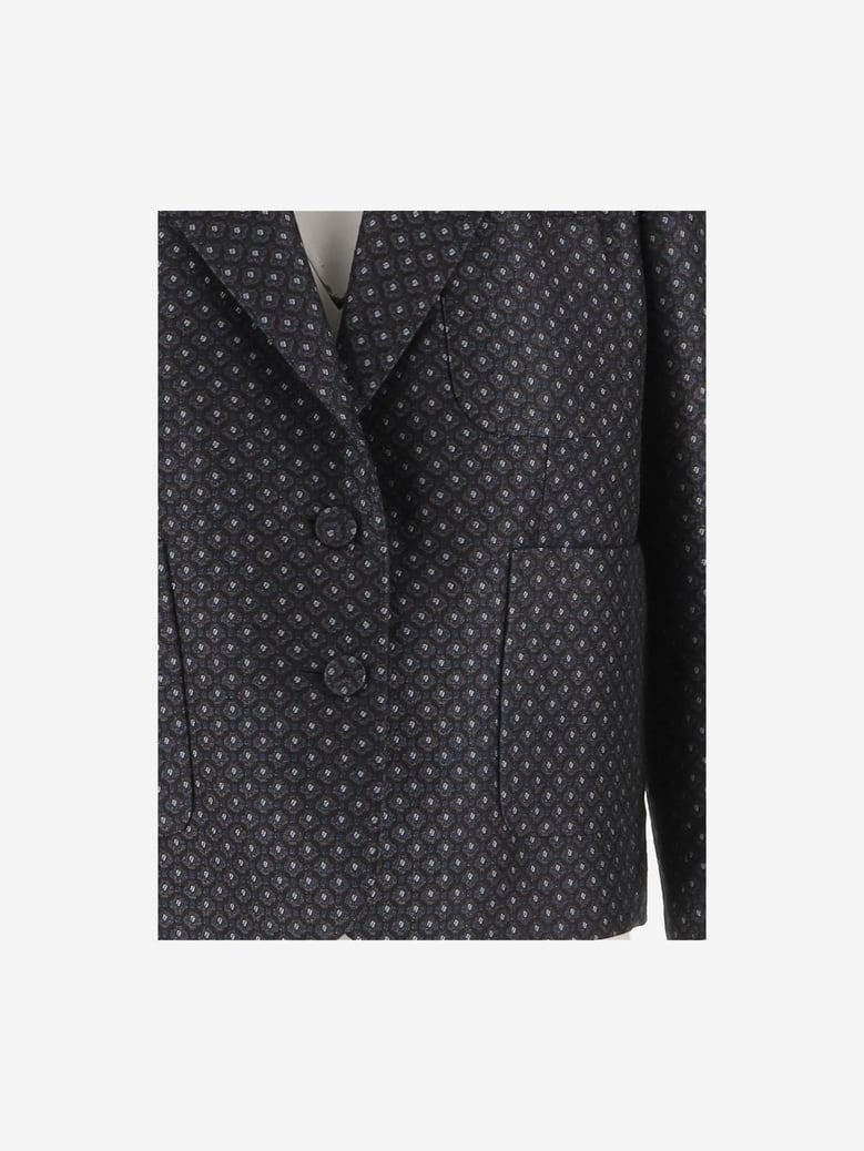 wool-blend jacket navy by Selfnex