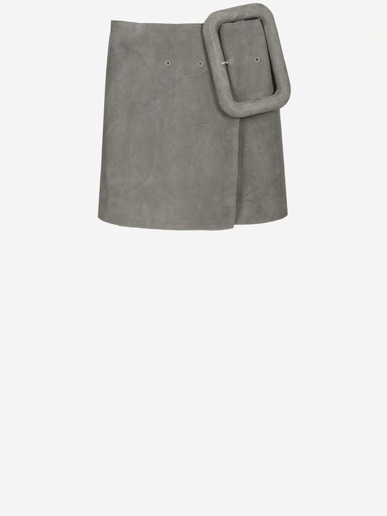 skirt in suede with maxi buckle by Selfnex