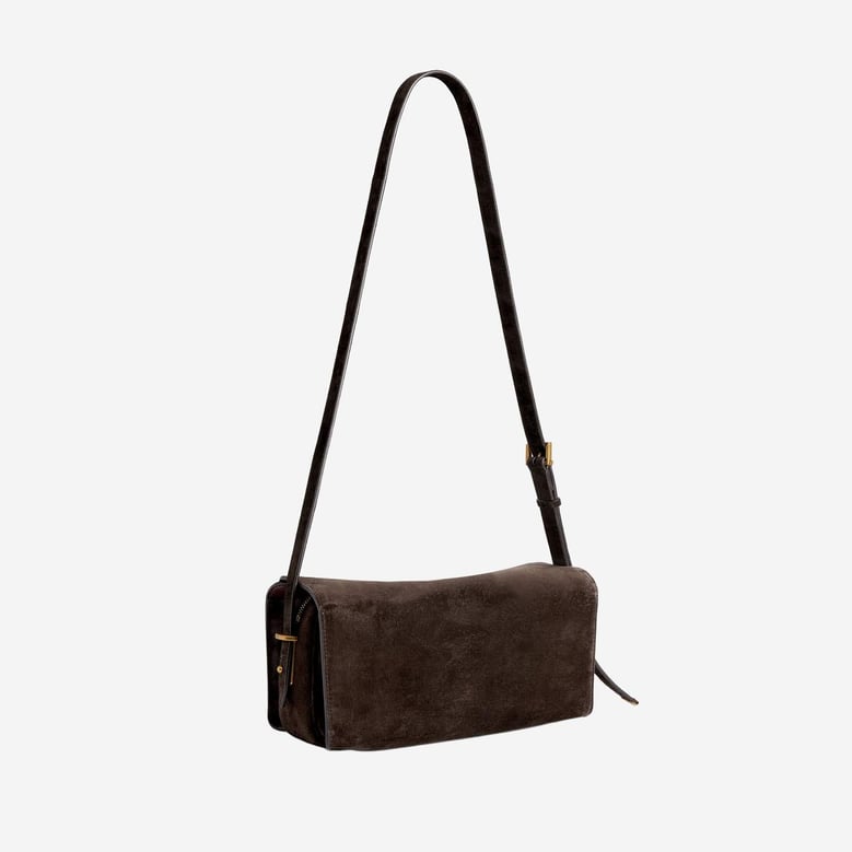 shoulder bag suede dark brown by Selfnex