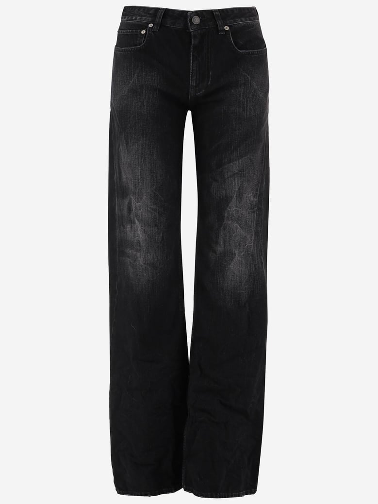 wide-leg cotton denim trousers by Selfnex