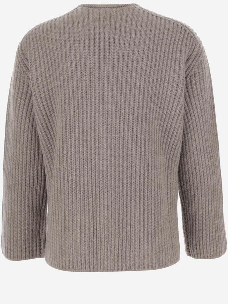 wool cardigan in beige by Selfnex