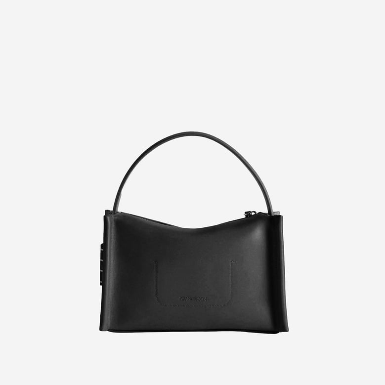 small leather loafer bag with logo by Selfnex