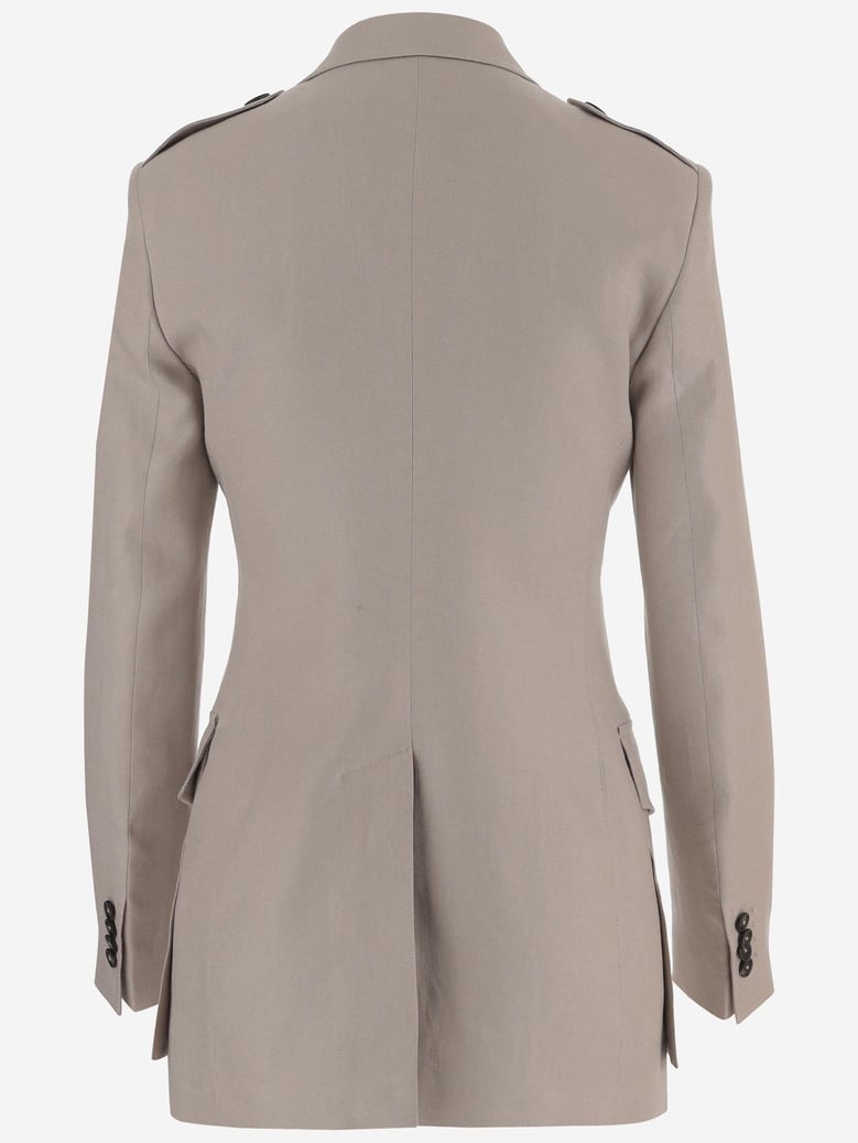 linen jacket beige by Selfnex