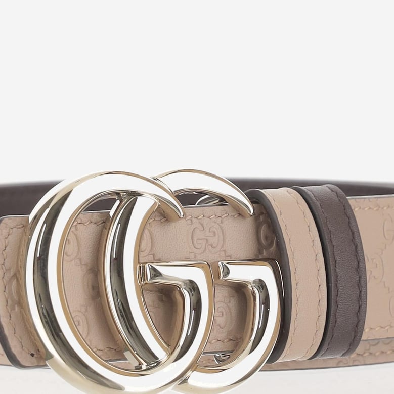 reversible leather belt with gg motif by Selfnex
