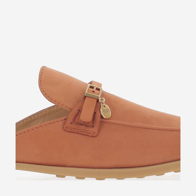 leather sabots orange by Selfnex