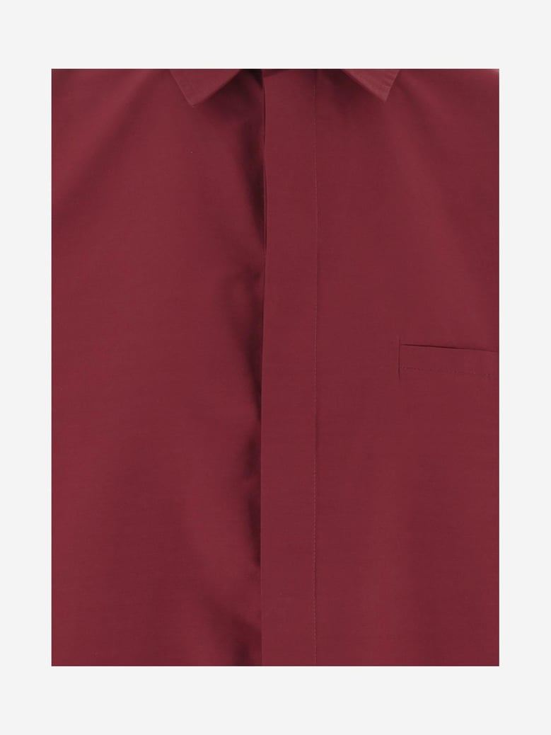shirt with ruffled back red by Selfnex