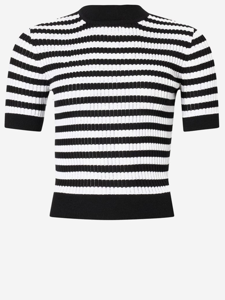 cotton sweater with striped pattern by Selfnex