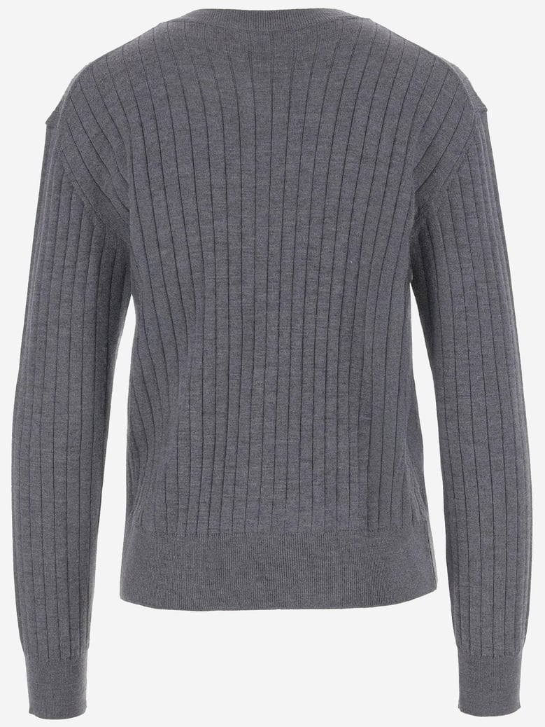 ribbed wool cardigan by Selfnex