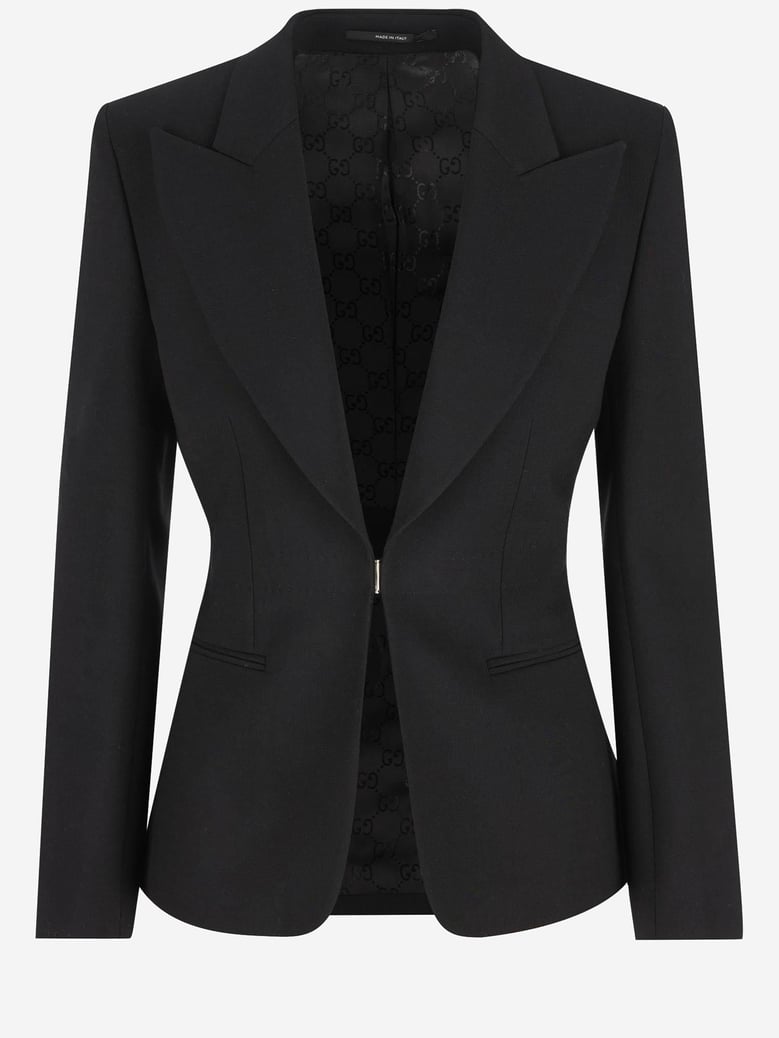 stretch wool blend jacket by Selfnex
