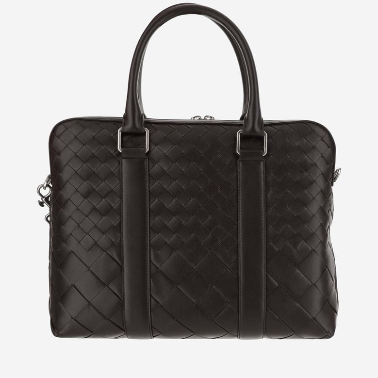slim woven calfskin business bag by Selfnex