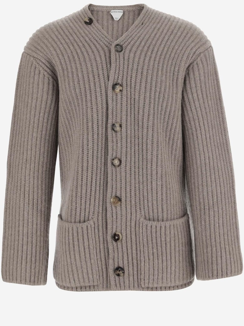 wool cardigan in beige by Selfnex