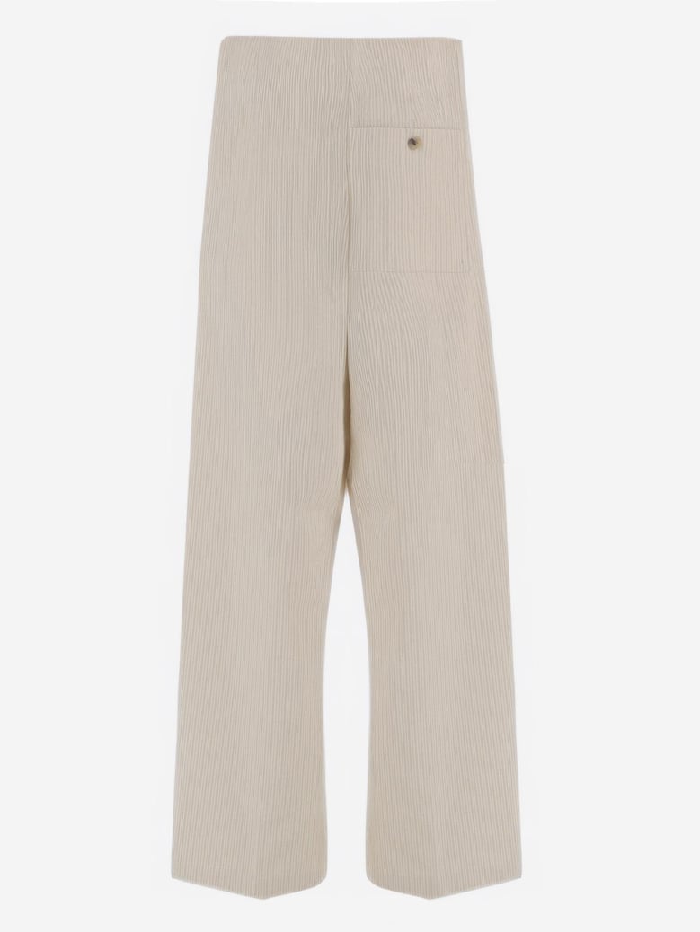 trousers striped cotton-blend beige by Selfnex