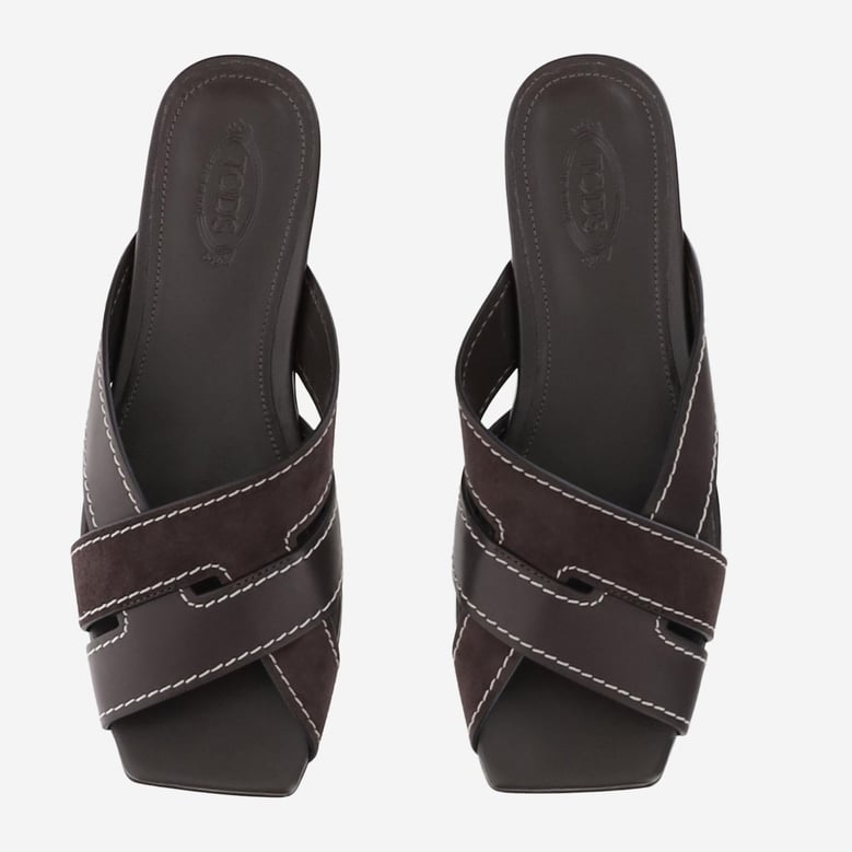 leather sandals with woven design by Selfnex