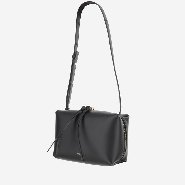 leather shoulder bag with logo by Selfnex
