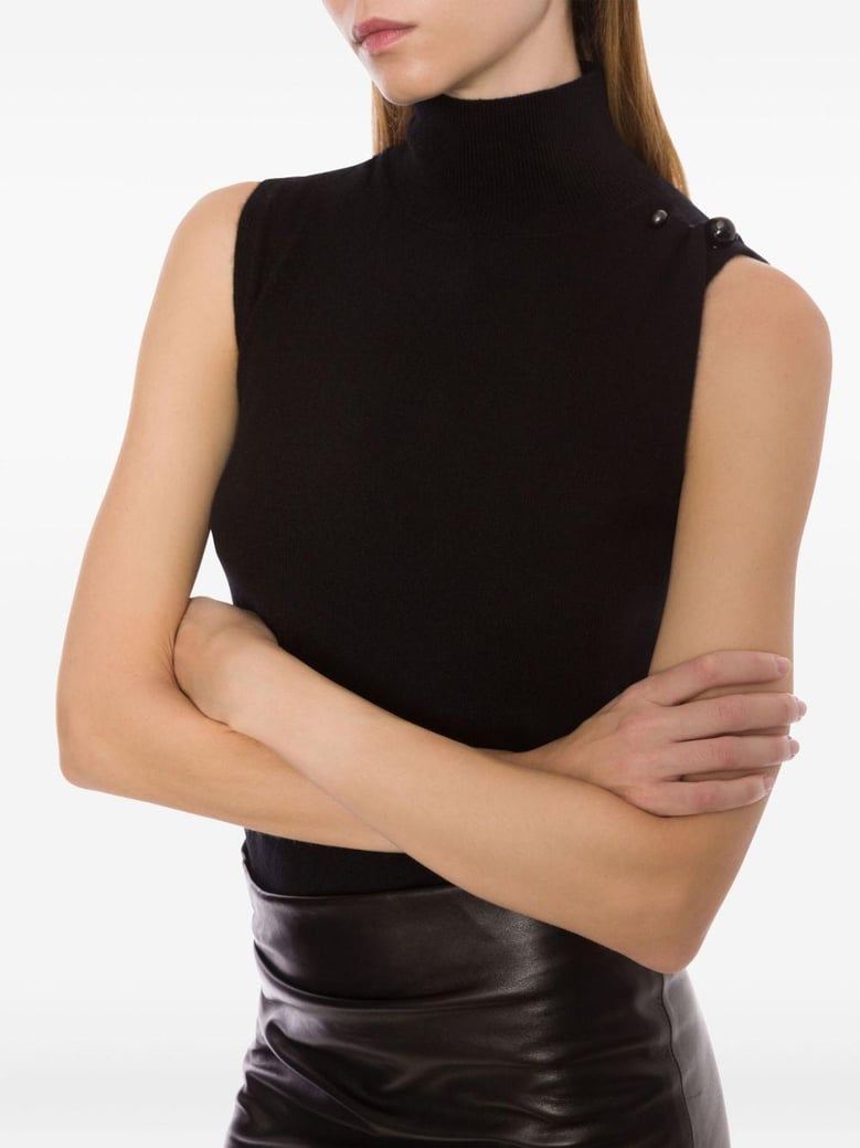 funnel neck sleeveless top by Selfnex