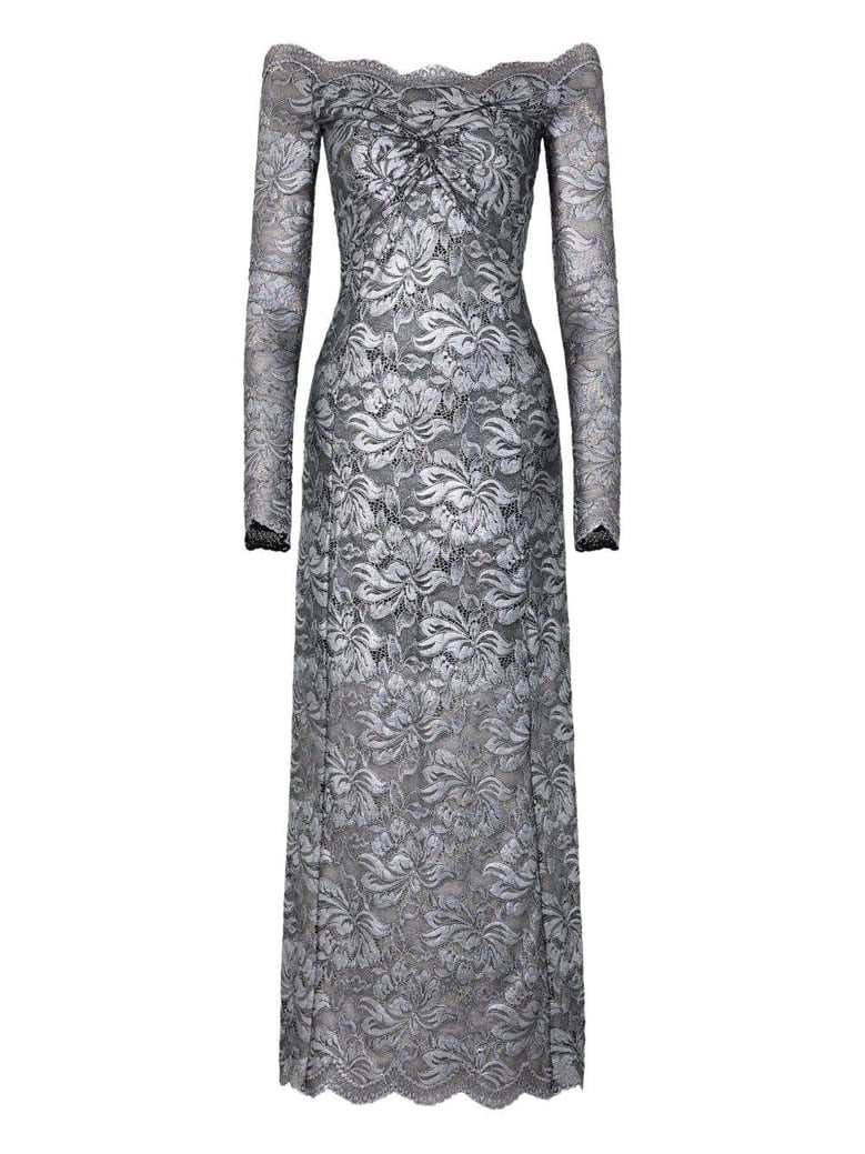 rabanne off-the-shoulder long dress by Selfnex