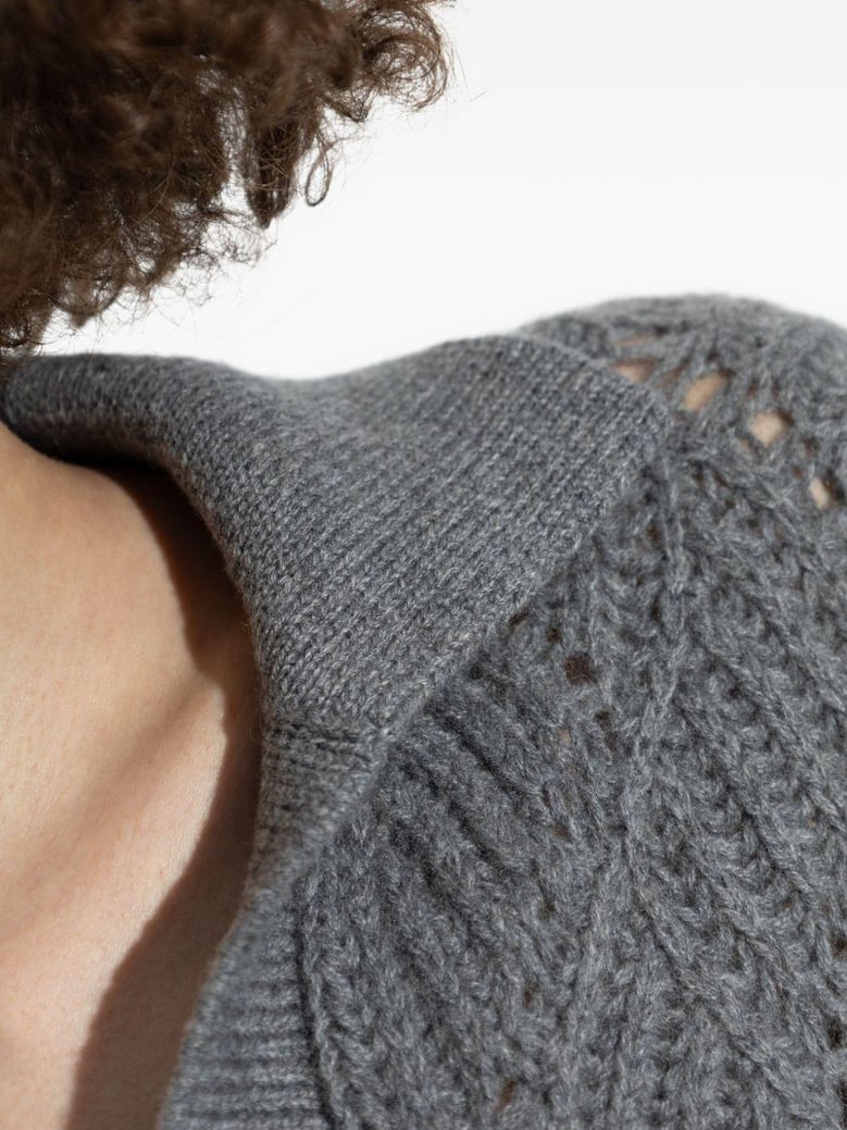 polo collar cashmere sweater by Selfnex