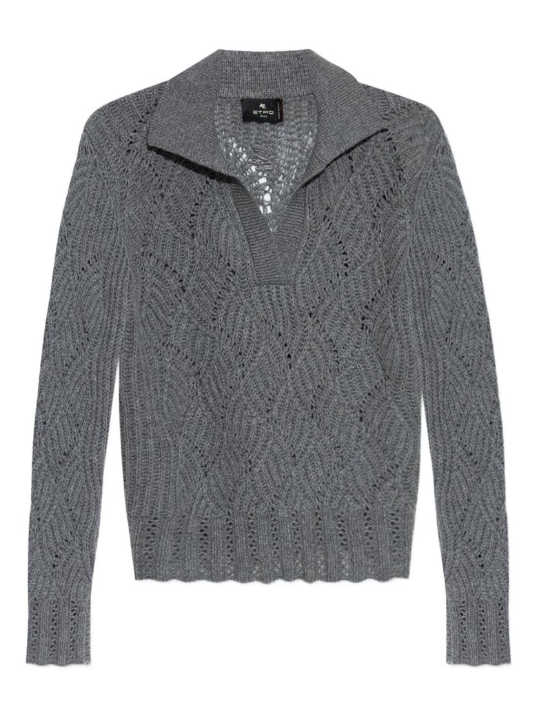 polo collar cashmere sweater by Selfnex
