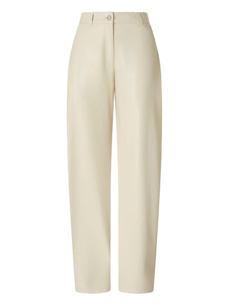soft touch leather-effect trousers by Selfnex