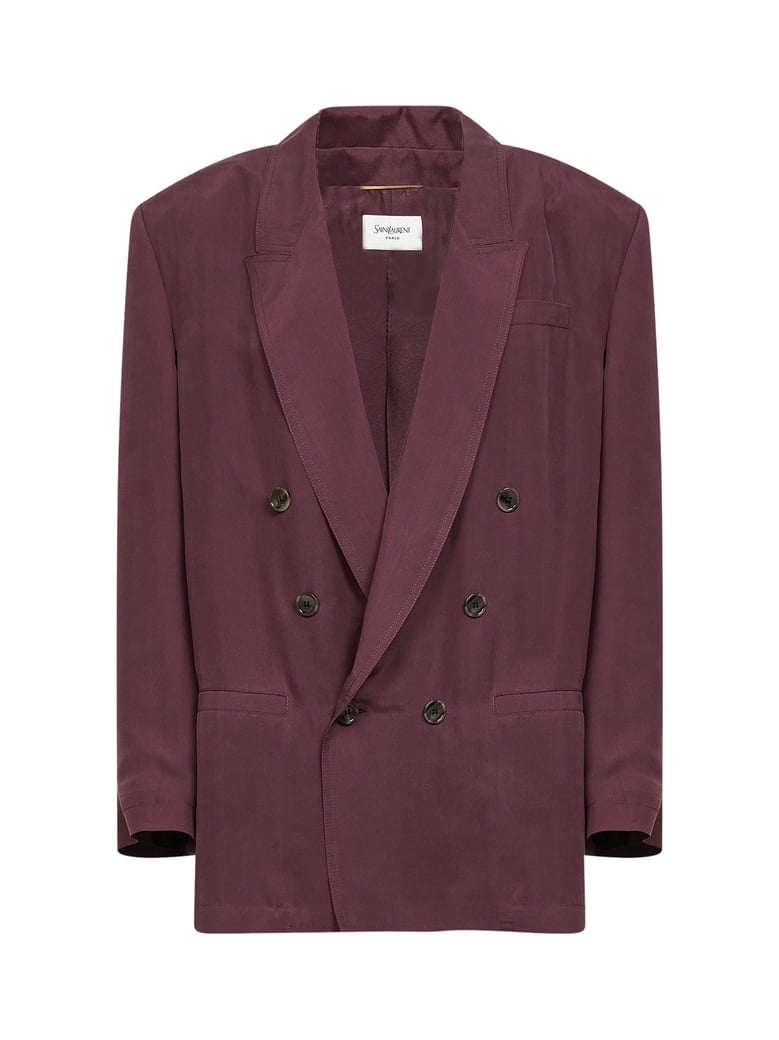 blazer in bordeaux silk by Selfnex