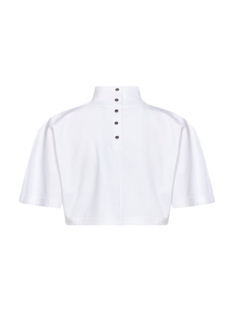 cropped jersey t-shirt white by Selfnex