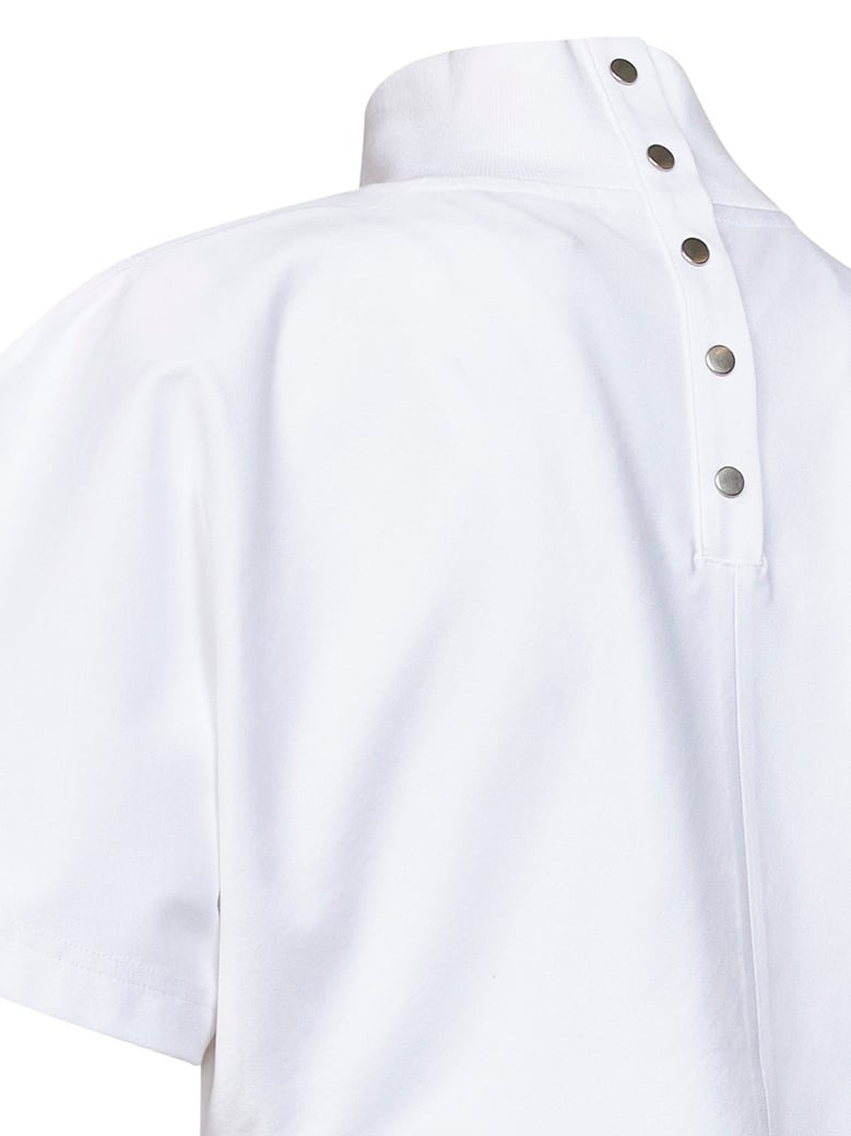cropped jersey t-shirt white by Selfnex