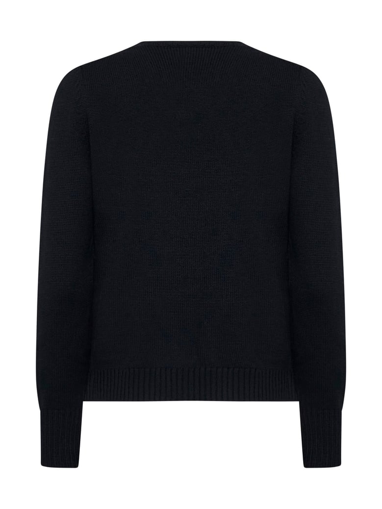 crew-neck sweater black virgin wool by Selfnex