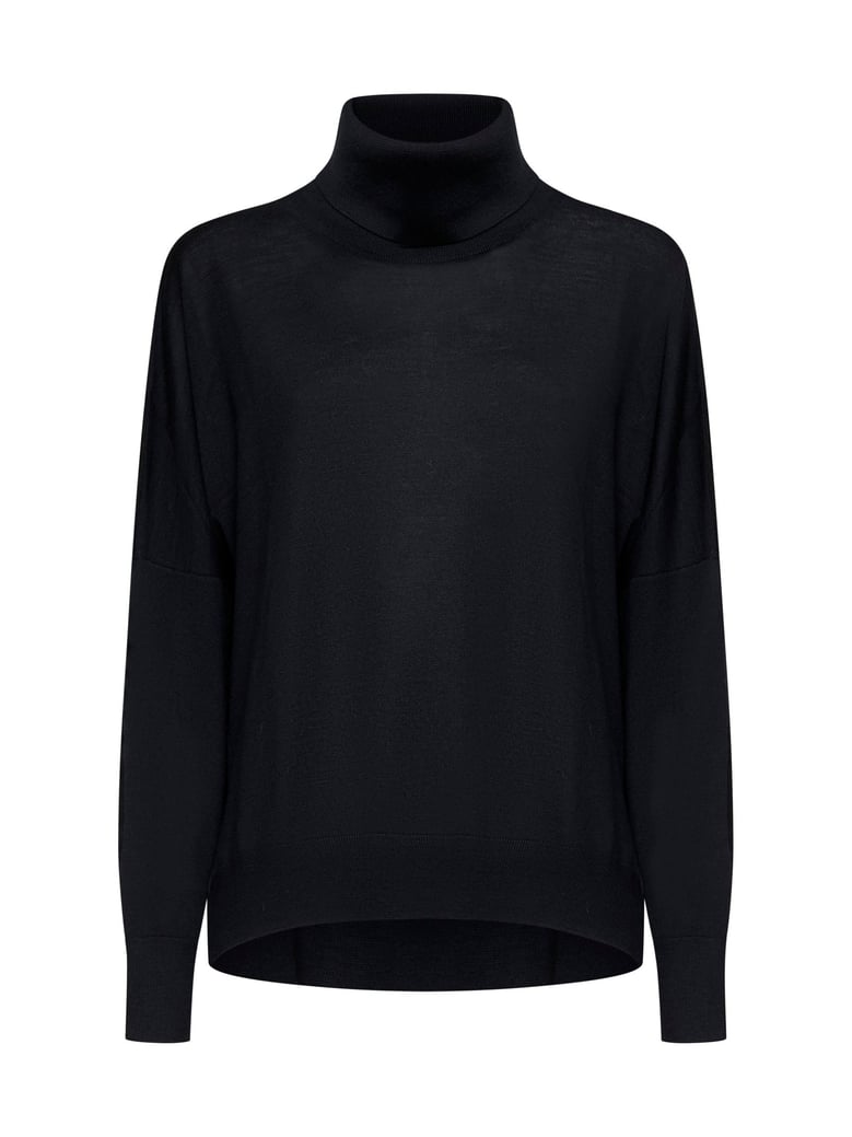 high neck sweater black by Selfnex